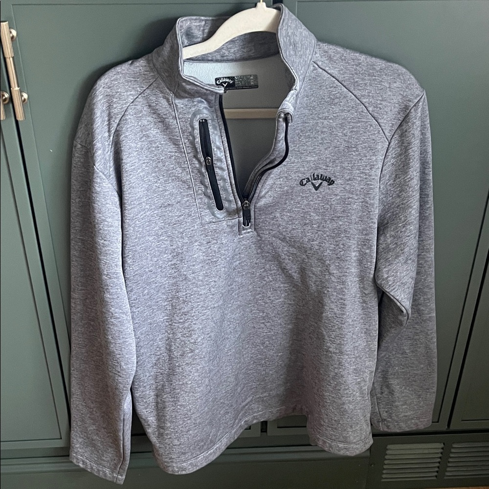 Callaway Men's Heather Gray Zip-Up Sweater